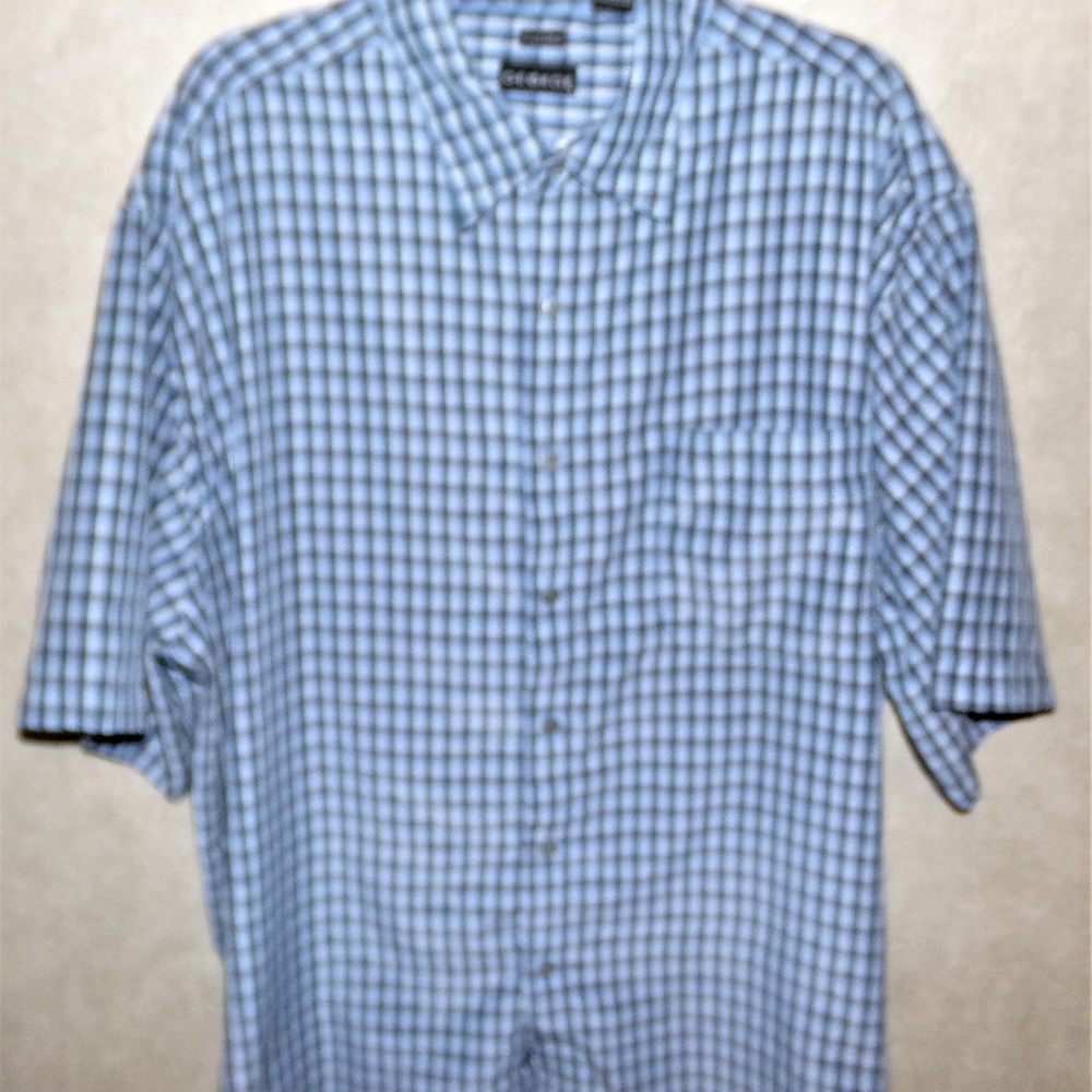 George Men's Blue Casual Button Down Shirt 2XL